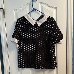 Polka Dot Black and White Women's Top